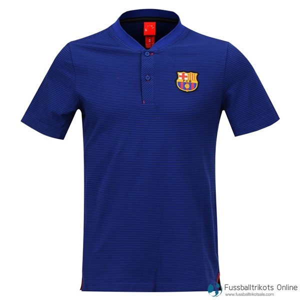 Barcelona Polo 2017-18 Blau Fussballtrikots Günstig